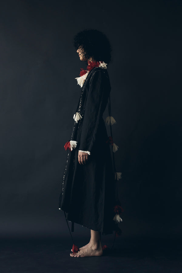 N° 155 falling flower accessory - ume red/yuki white