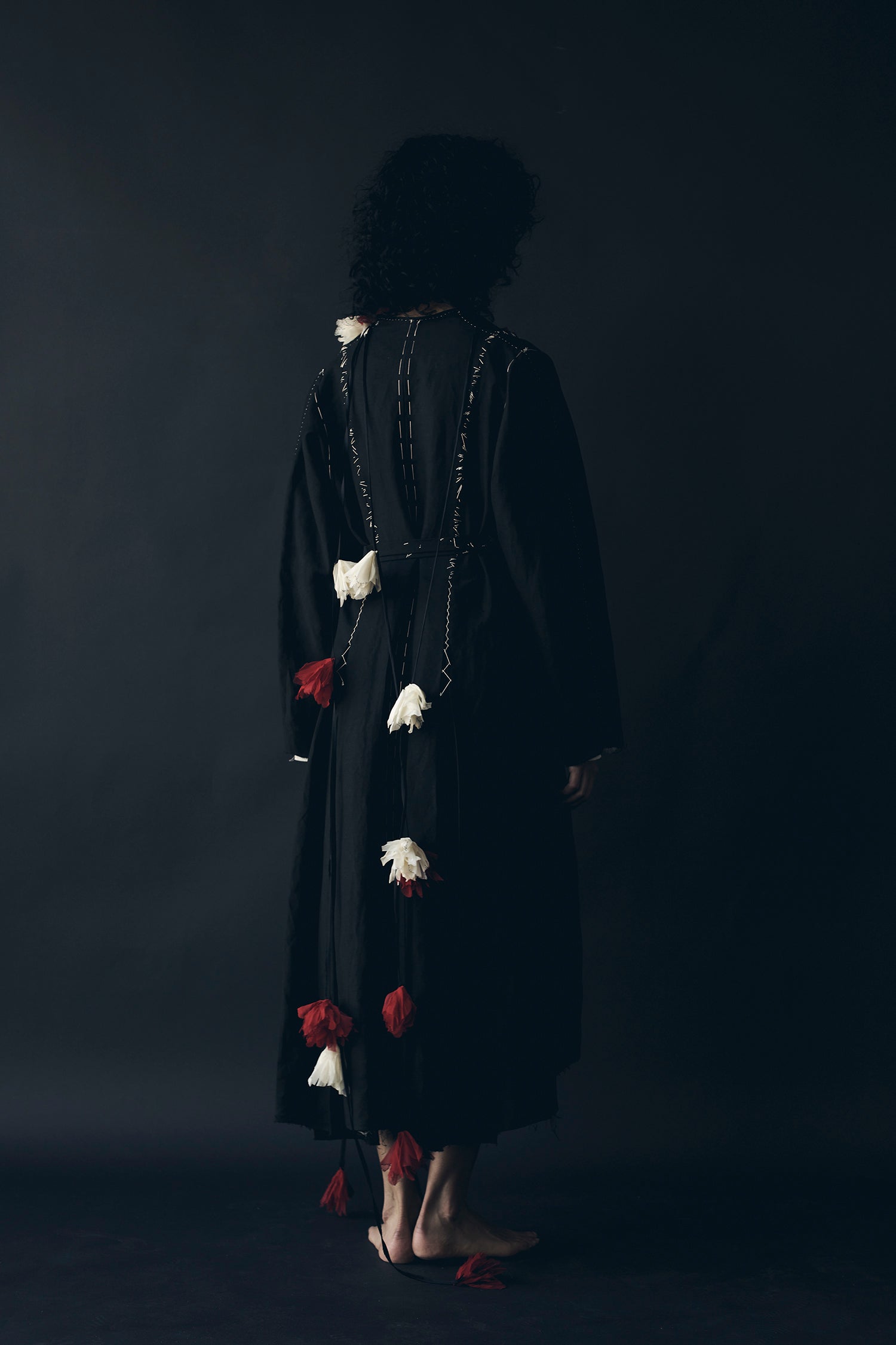 N° 155 falling flower accessory - ume red/yuki white