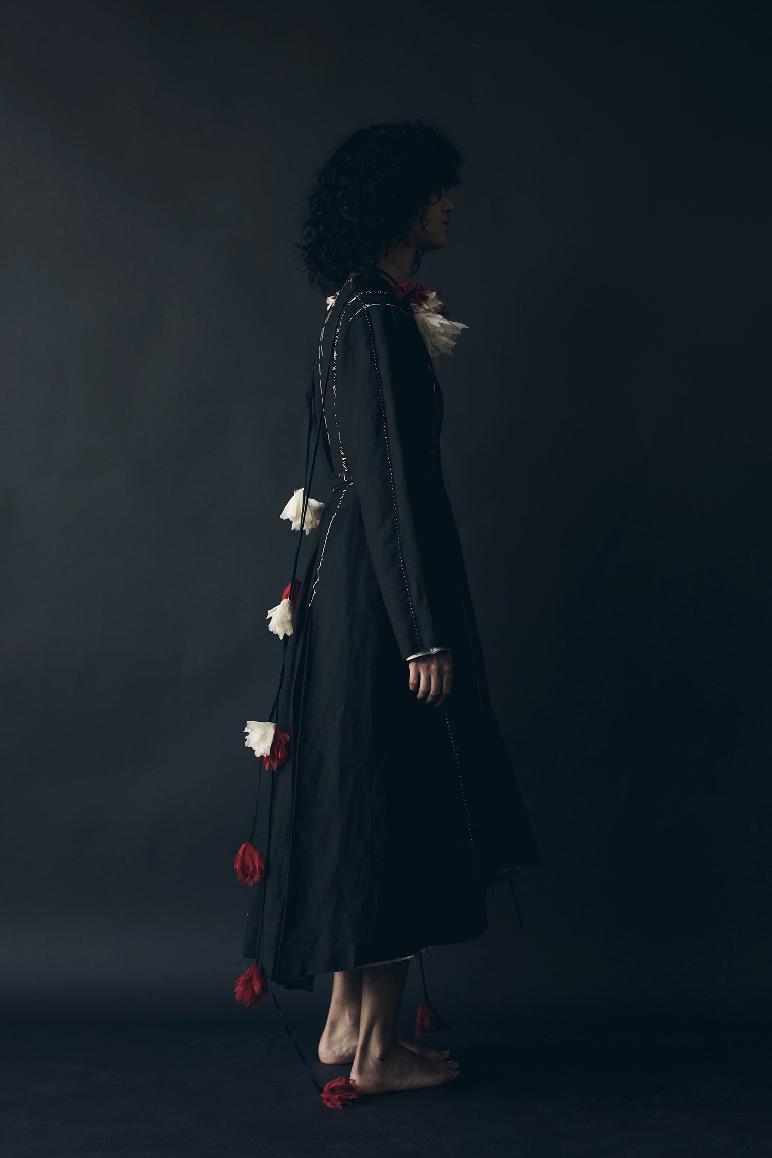 N° 22 irregular hand-stitched wrap dress (made to order)