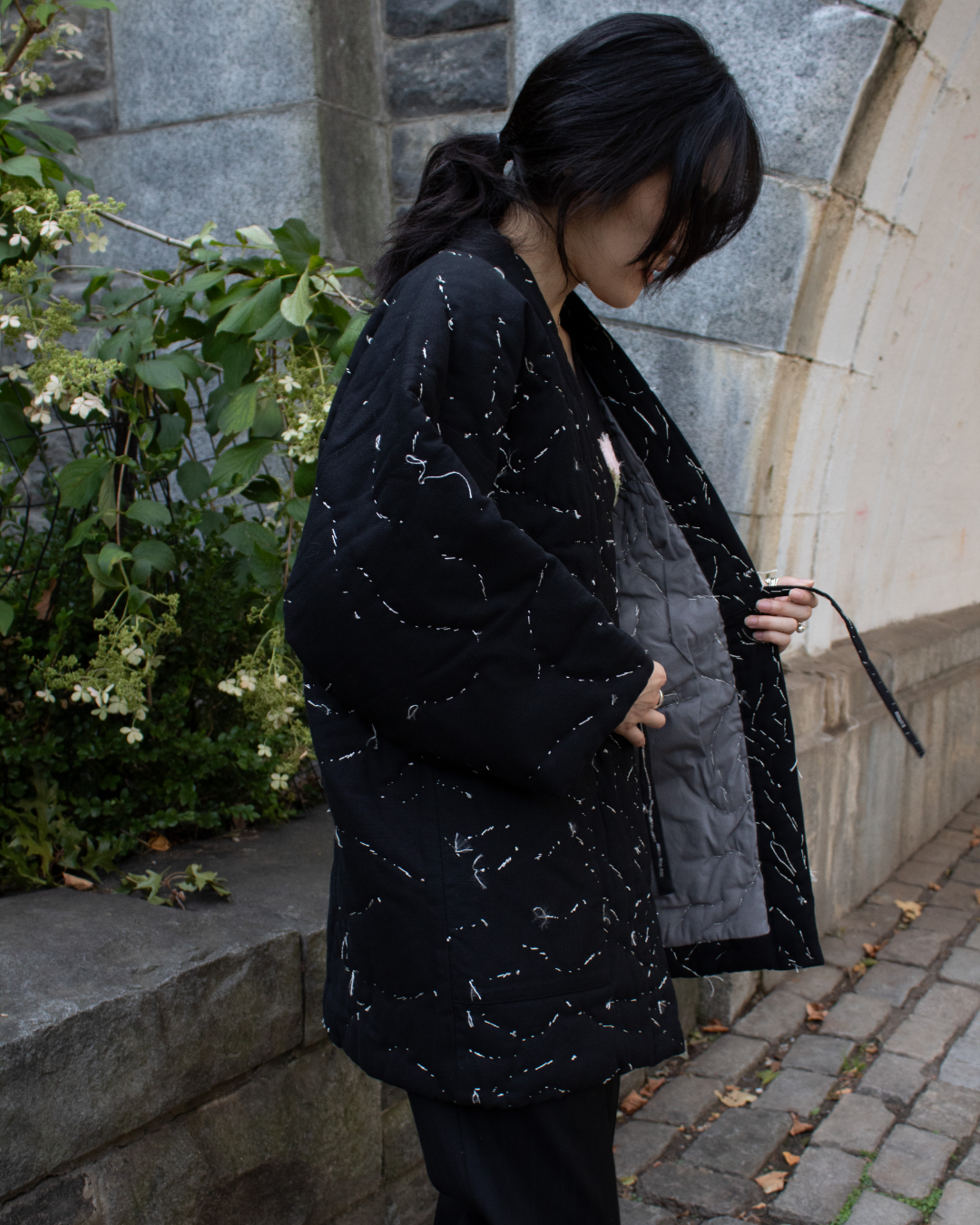 N° 114 constellation hanten - dense stitching -  sumi black