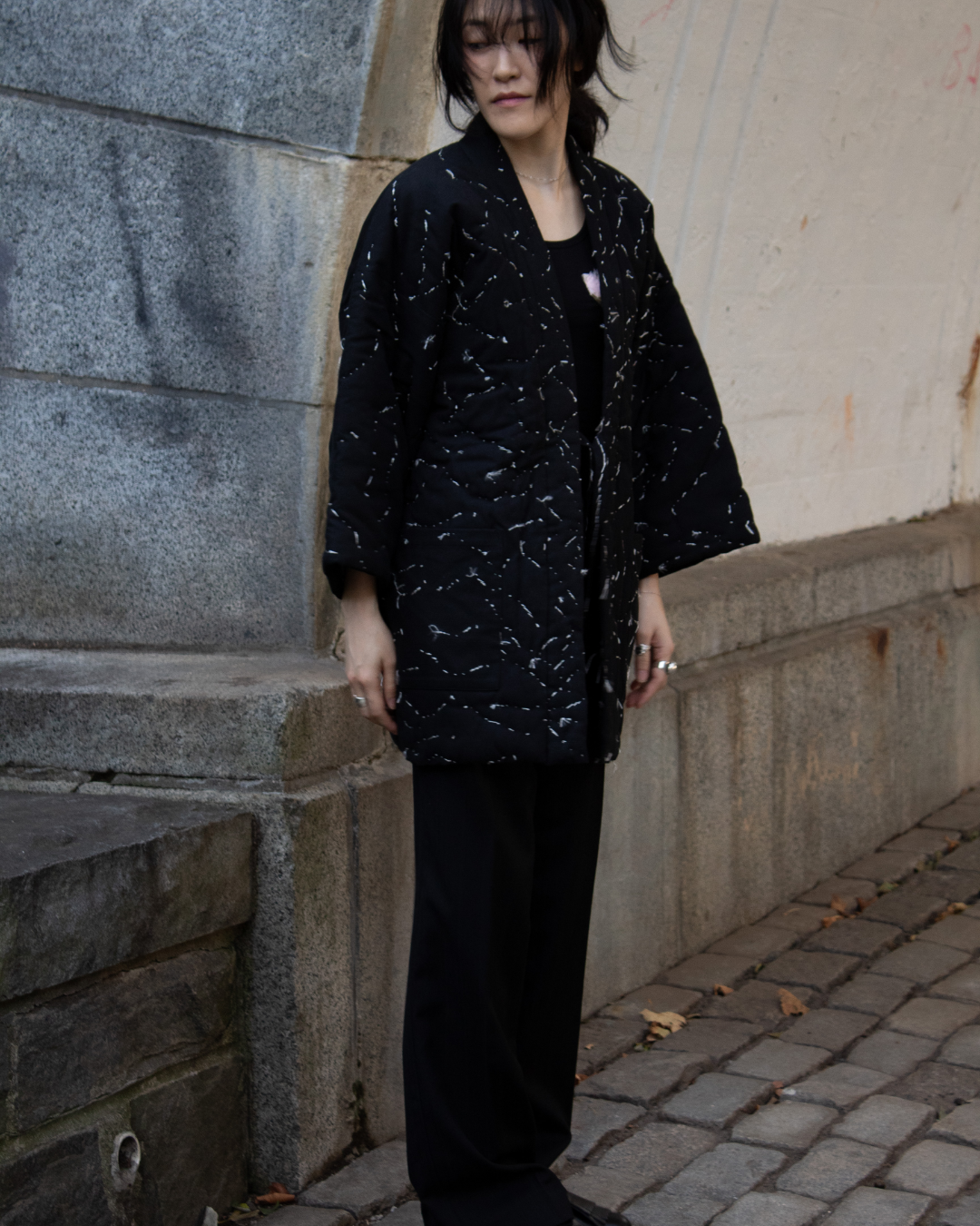 N° 114 constellation hanten - dense stitching -  sumi black