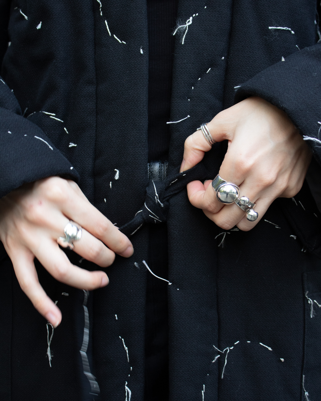 N° 114 constellation hanten - dense stitching -  sumi black