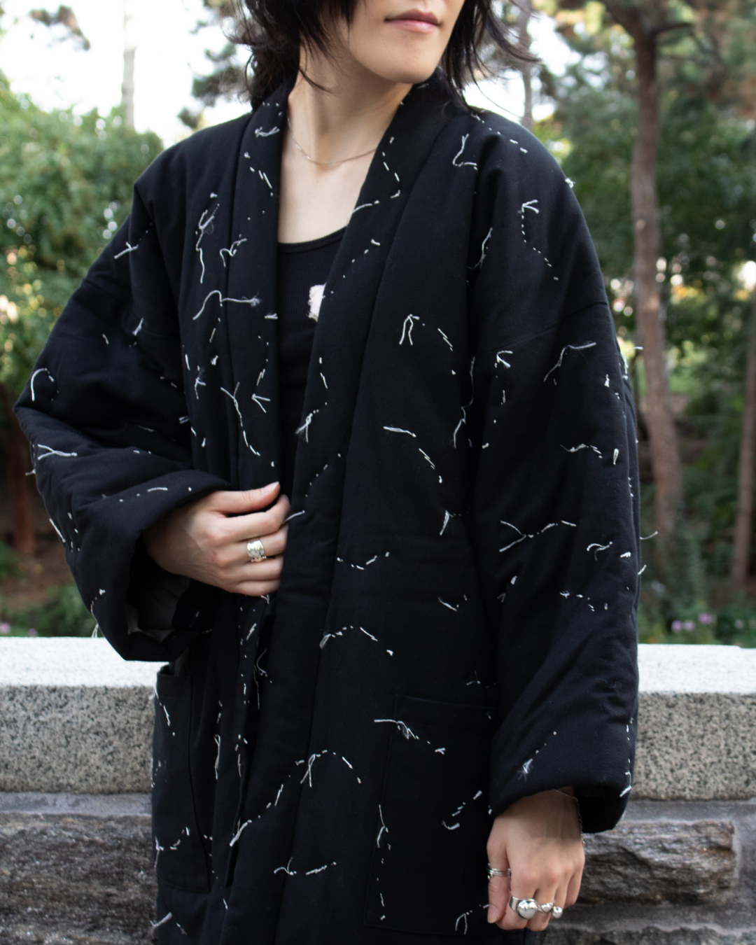 N° 114 constellation hanten - light stitching - sumi black