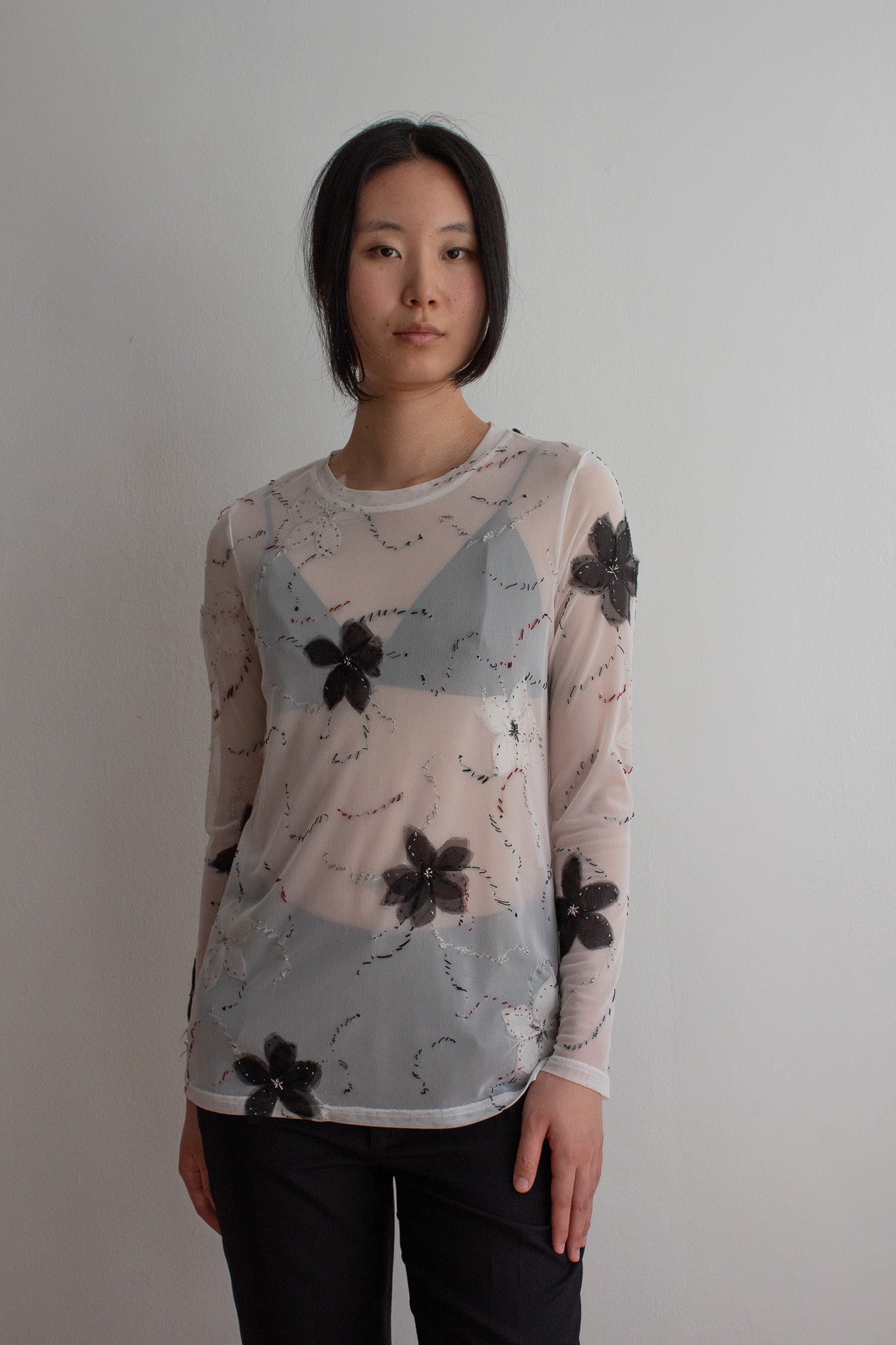 N° 73 constellation flowers long sleeve -  yuki white