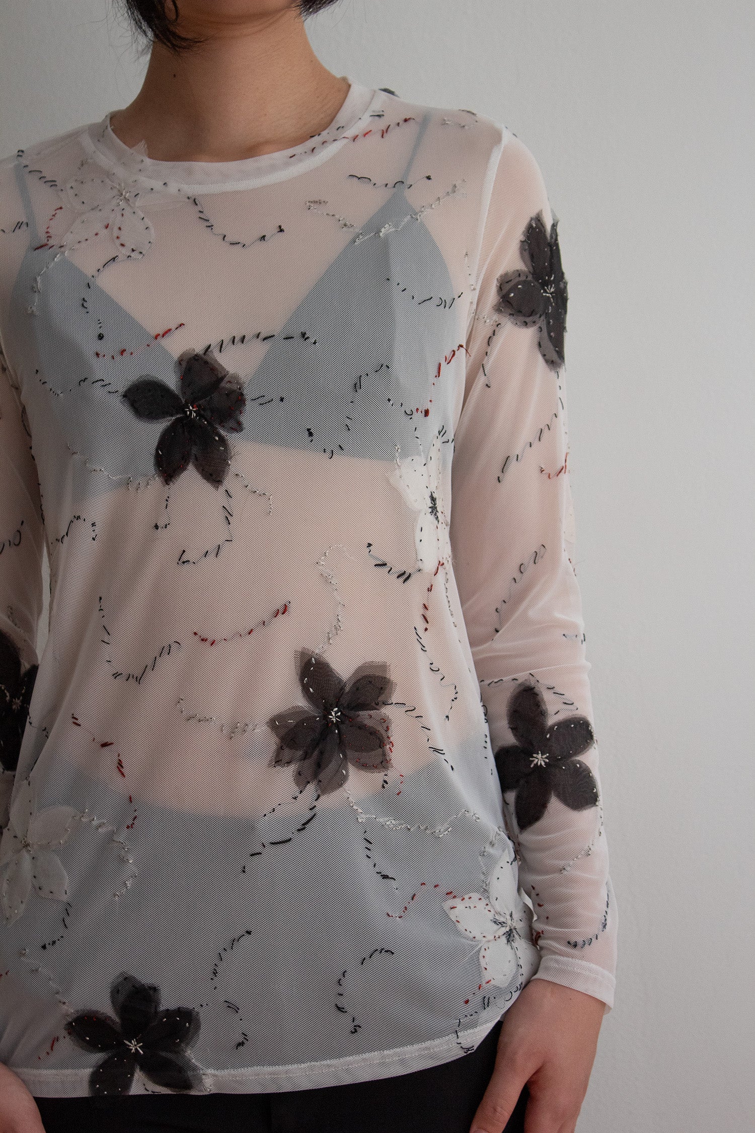 N° 73 constellation flowers long sleeve -  yuki white