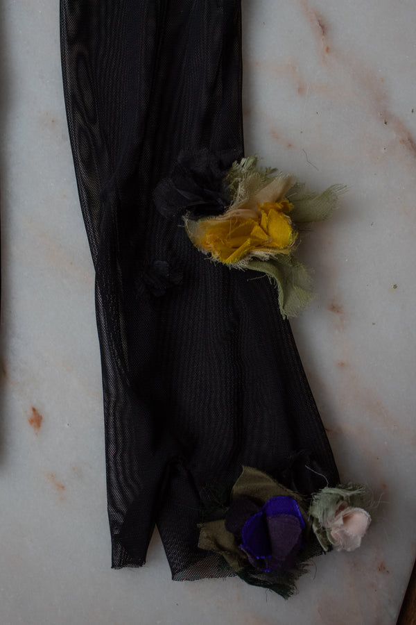N° 90 crushed blooms fingerless gloves- multi