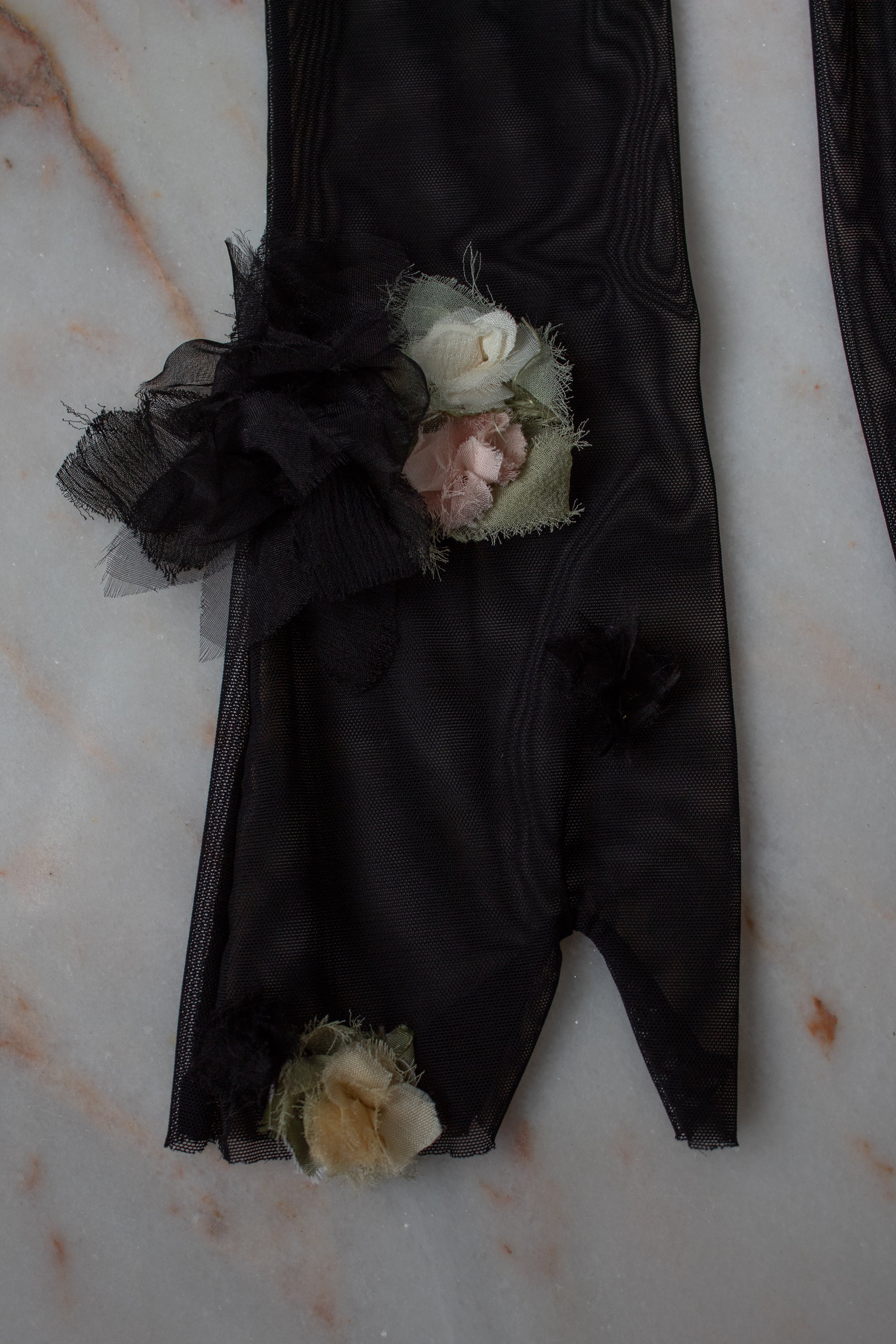 N° 90 crushed blooms fingerless gloves- multi