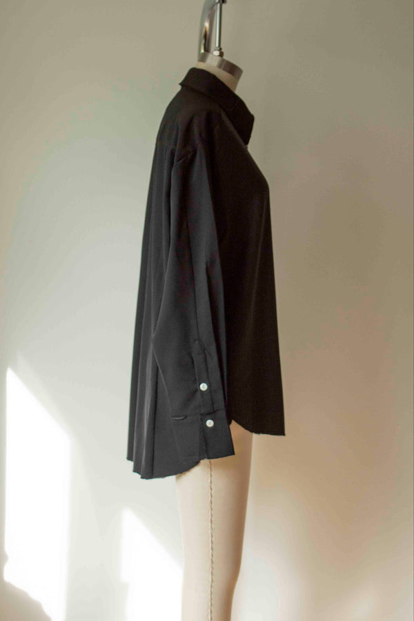 N° 225  paneled pinstripe haori shirt -  S