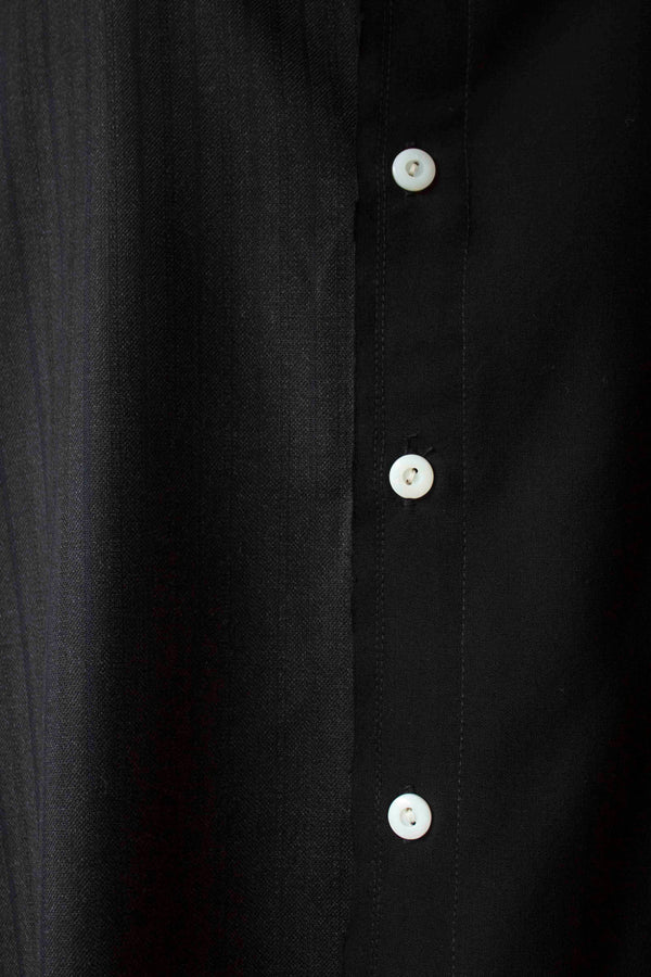 N° 225  paneled pinstripe haori shirt -  S