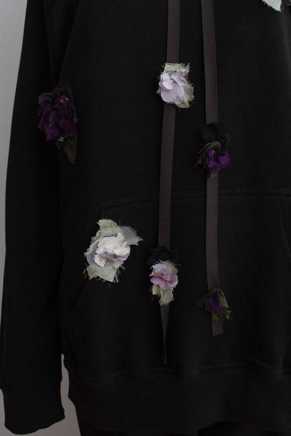 N° 306 multi crushed blooms hoodie - nasu eggplant