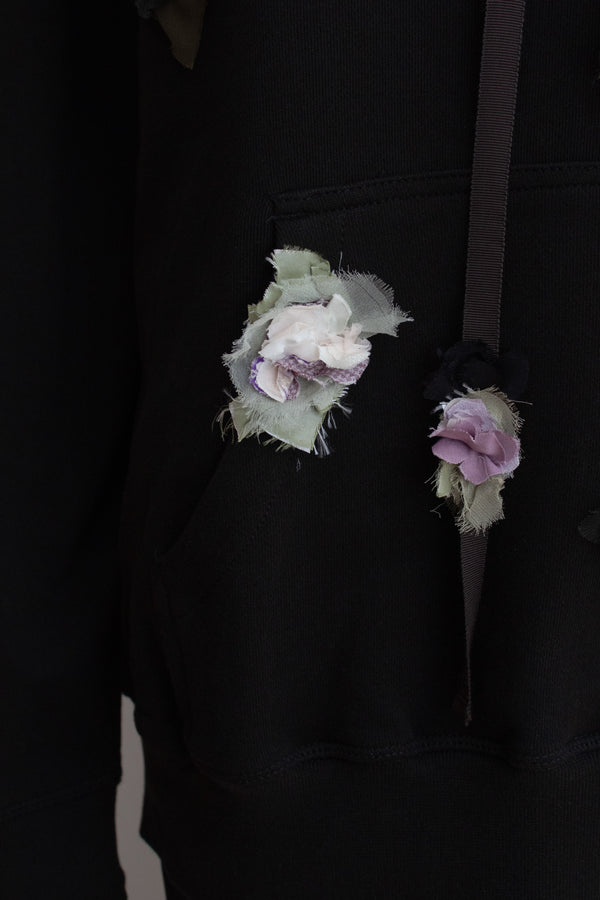 N° 306 multi crushed blooms hoodie - nasu eggplant