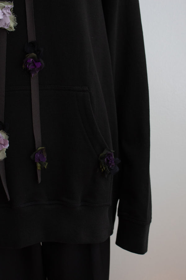N° 306 multi crushed blooms hoodie - nasu eggplant
