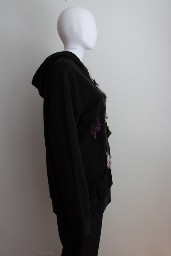 N° 306 multi crushed blooms hoodie - nasu eggplant