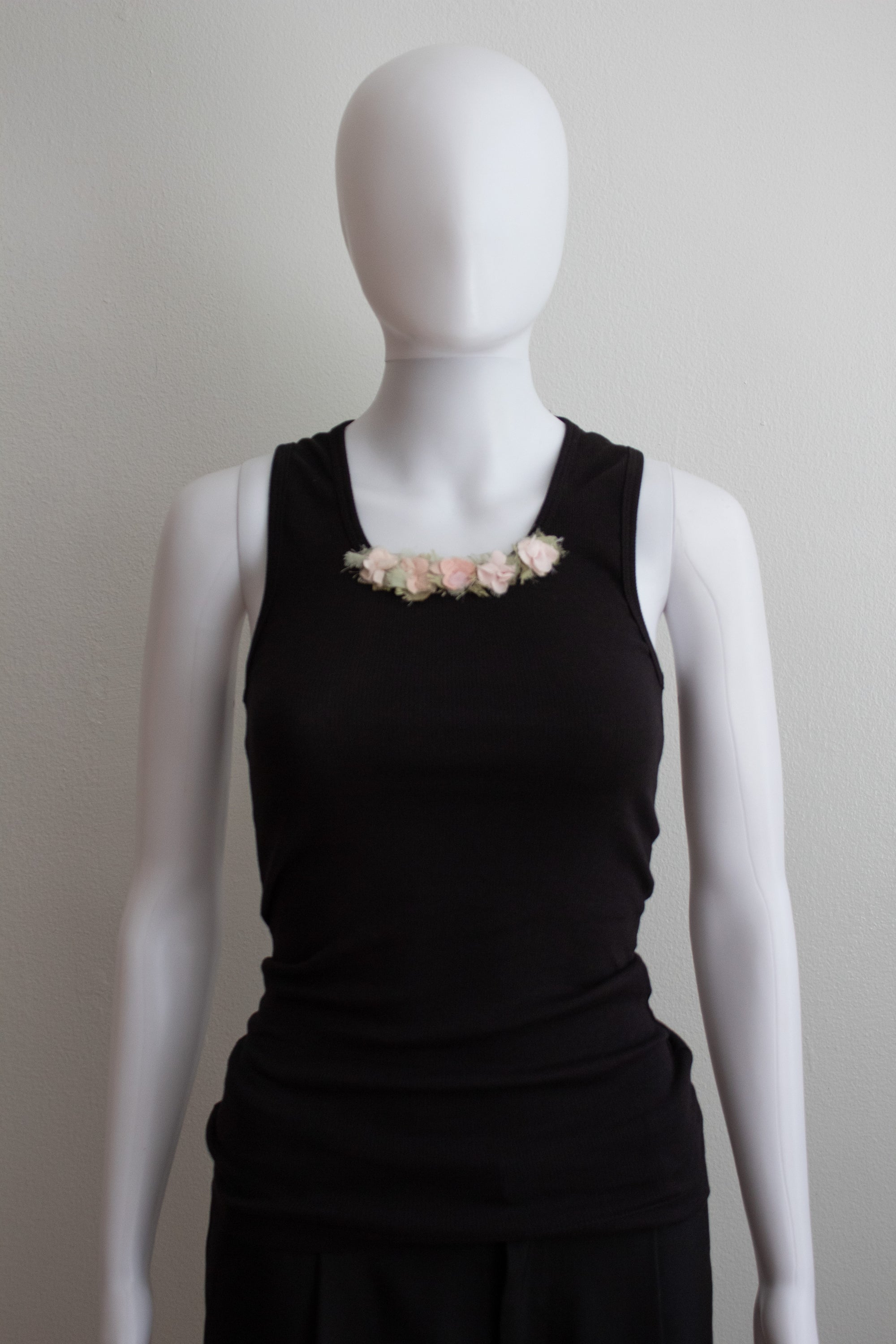 N° 354 womens fitted crushed blooms rib tank - ame pink
