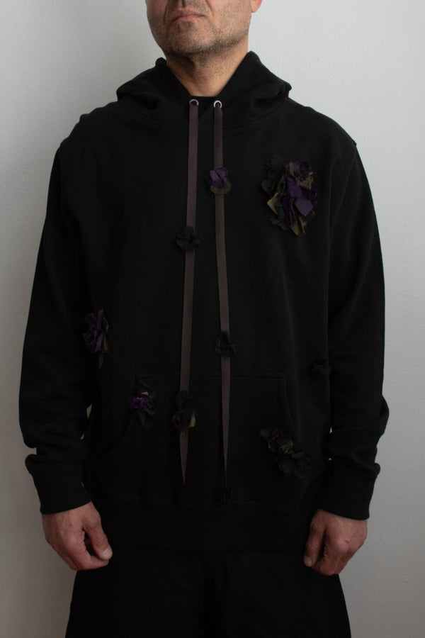 N° 306 multi crushed blooms hoodie - nasu eggplant