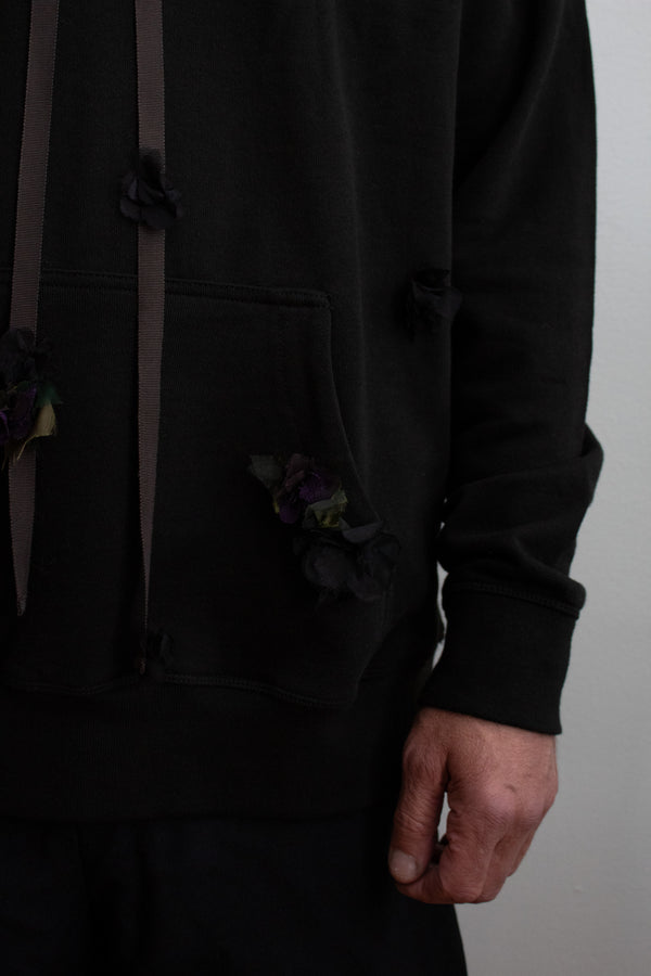 N° 306 multi crushed blooms hoodie - nasu eggplant