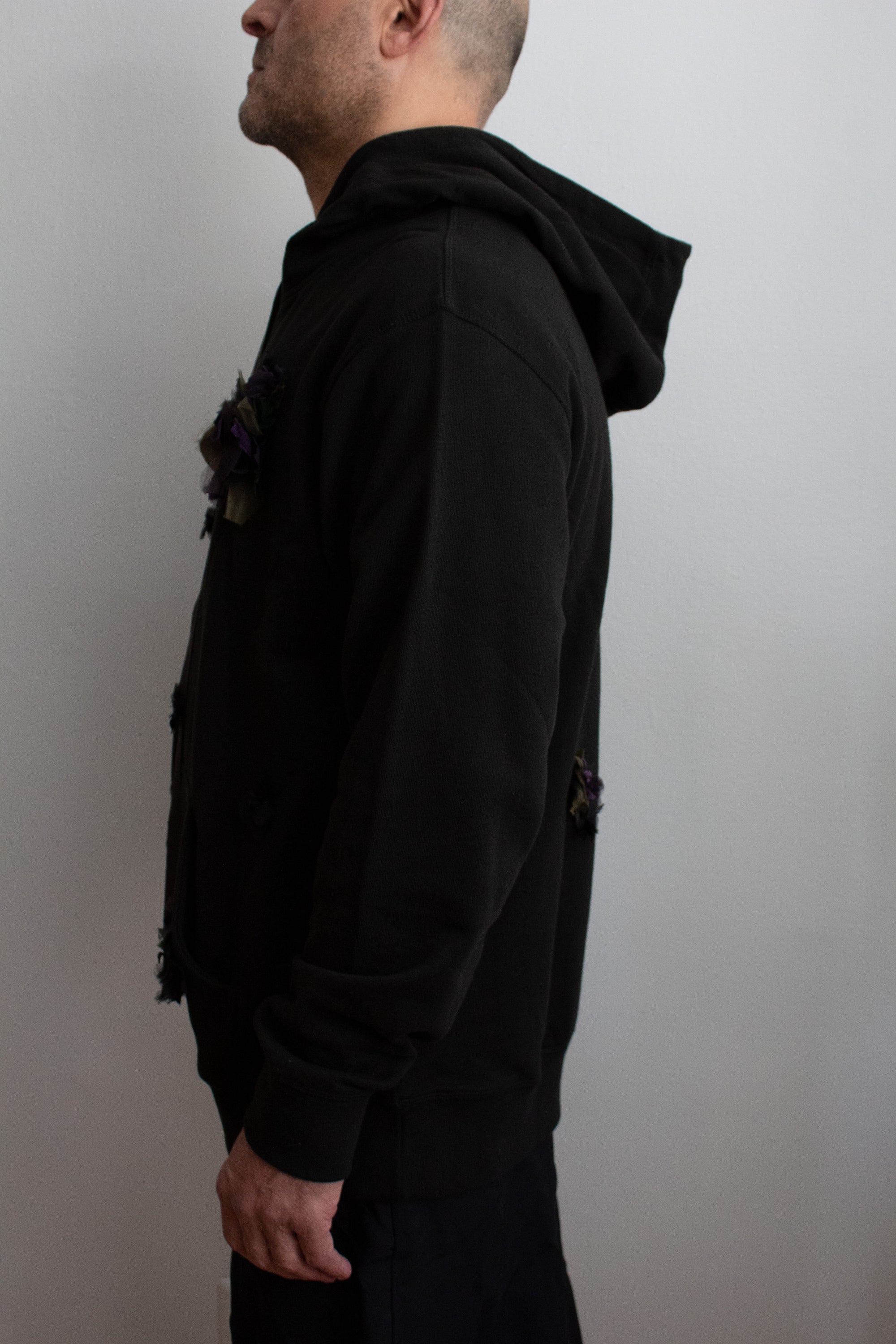 N° 306 multi crushed blooms hoodie - nasu eggplant