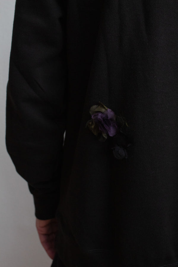 N° 306 multi crushed blooms hoodie - nasu eggplant