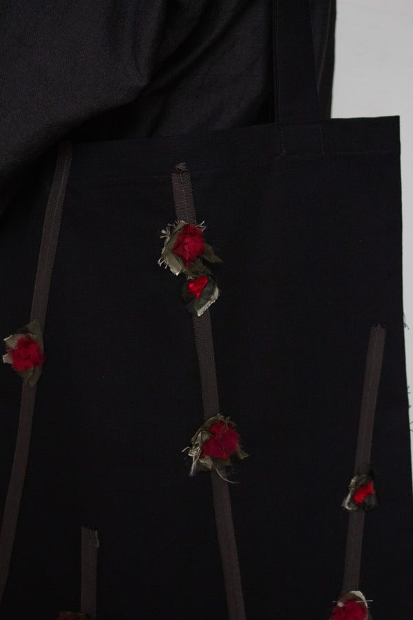 N° 96 dripping crushed blooms long tote - momiji red