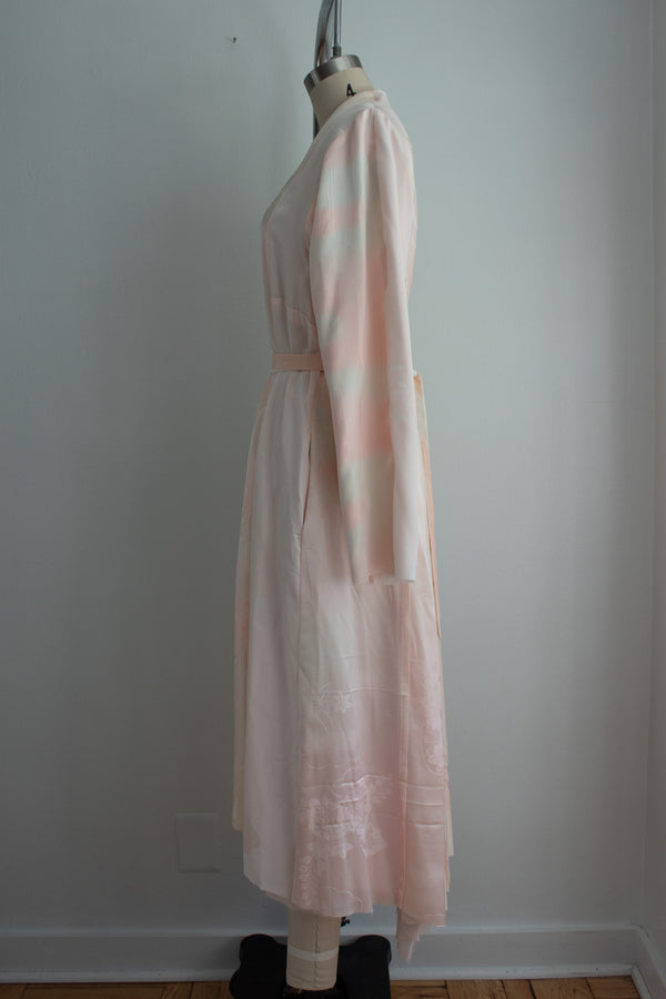 N° 106 irregular hand-stitched kimono wrap dress - ame pink