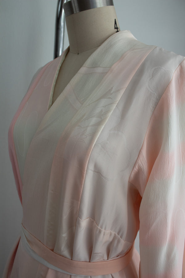 N° 106 irregular hand-stitched kimono wrap dress - ame pink