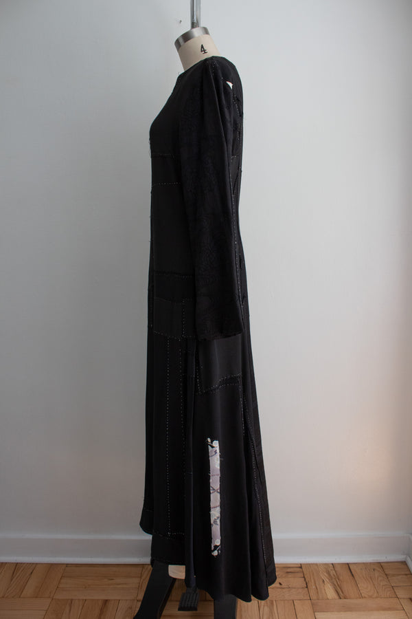 N° 27 hand-stitched pinstripe kimono gown