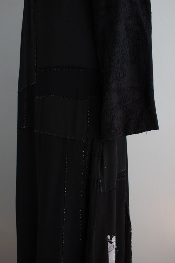 N° 27 hand-stitched pinstripe kimono gown