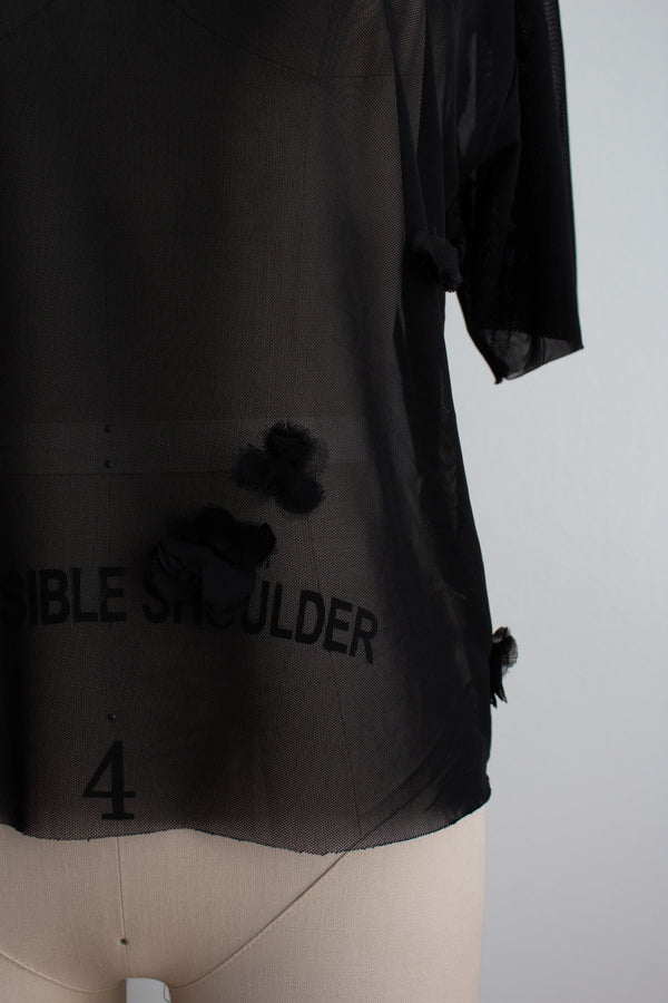 N° 94 crushed blooms oversized top - sumi black