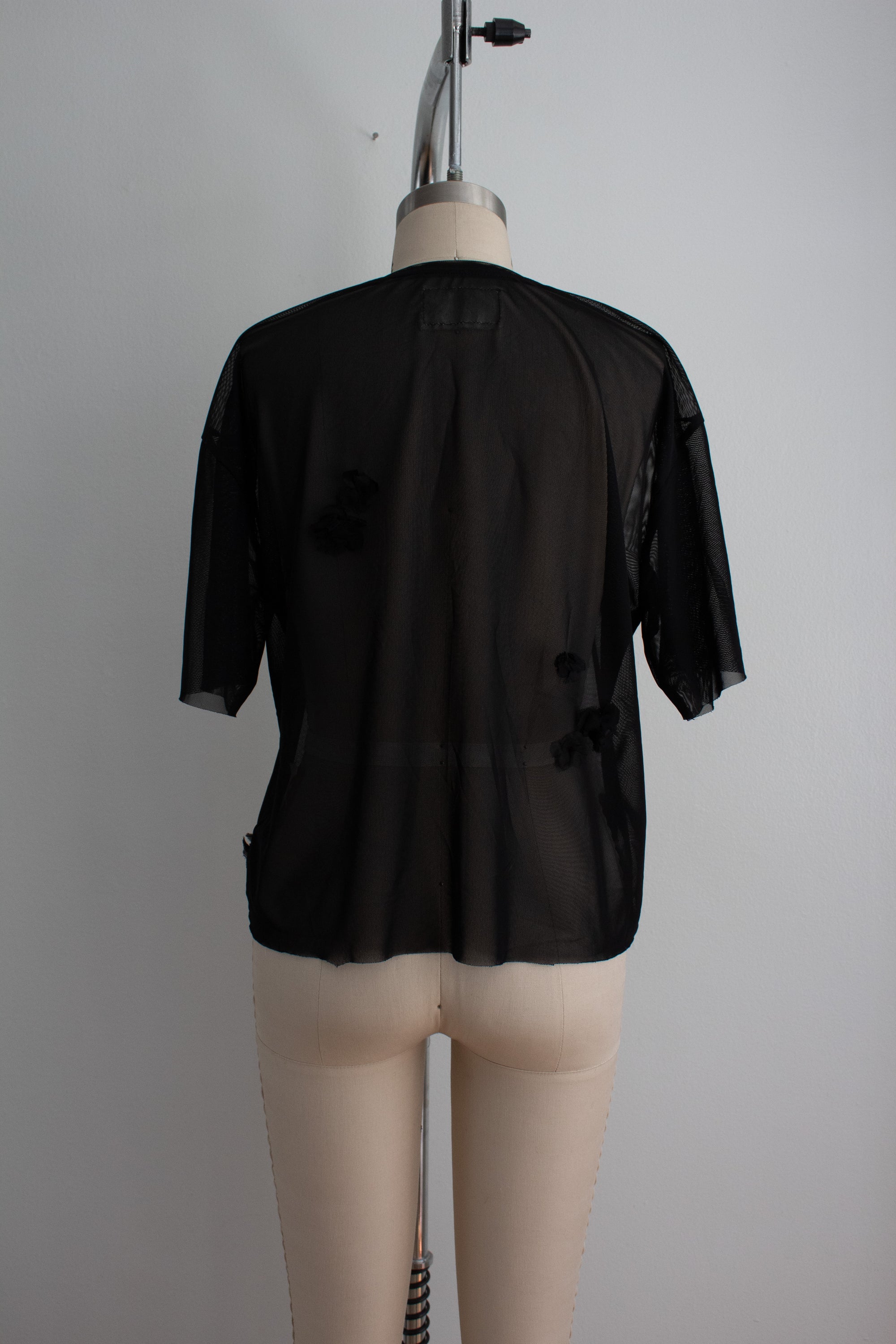 N° 94 crushed blooms oversized top - sumi black