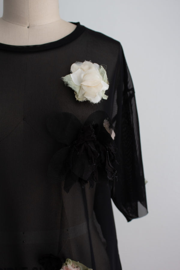 N° 94 crushed blooms oversized top - ame pink