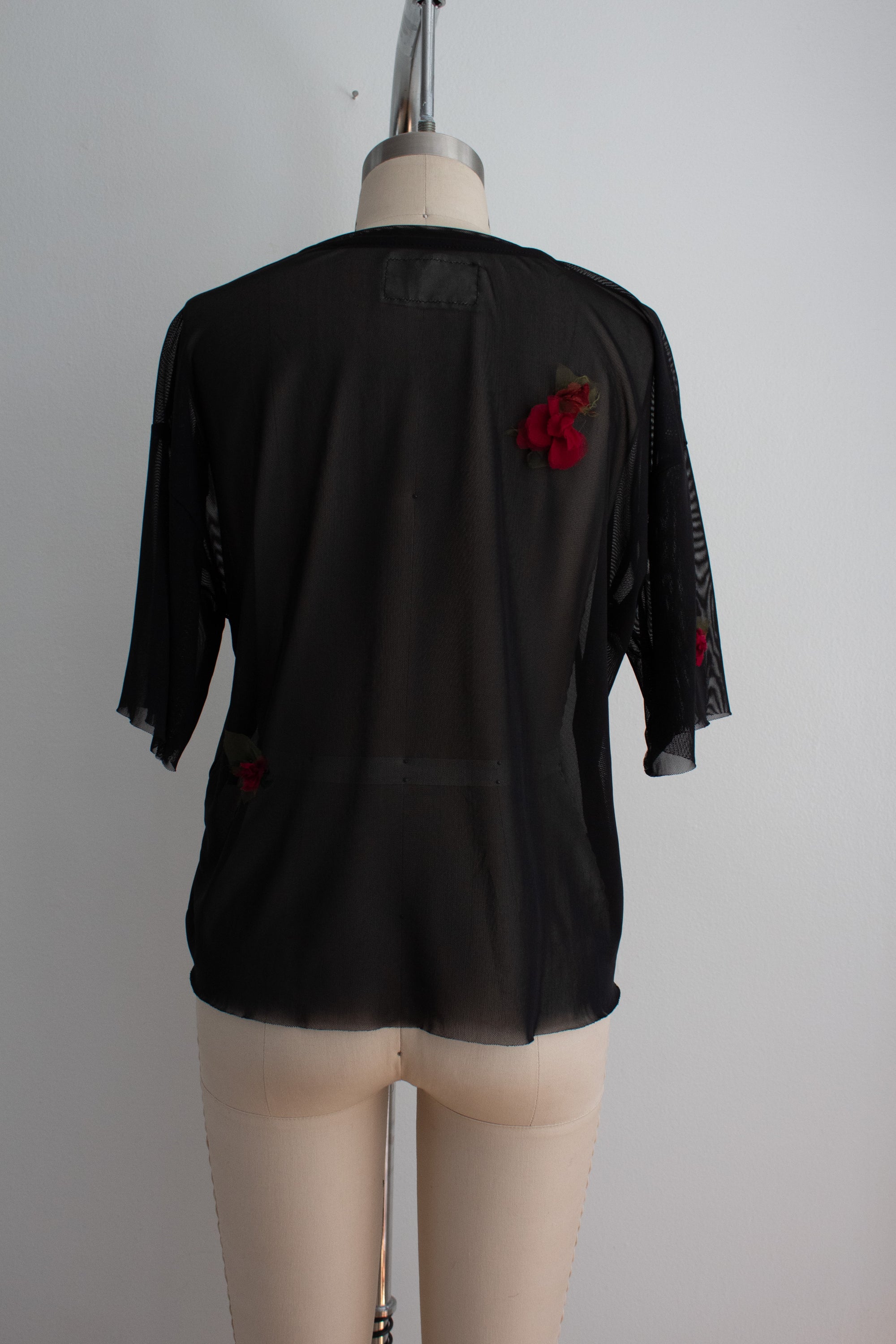 N° 94 crushed blooms oversized top - ume red