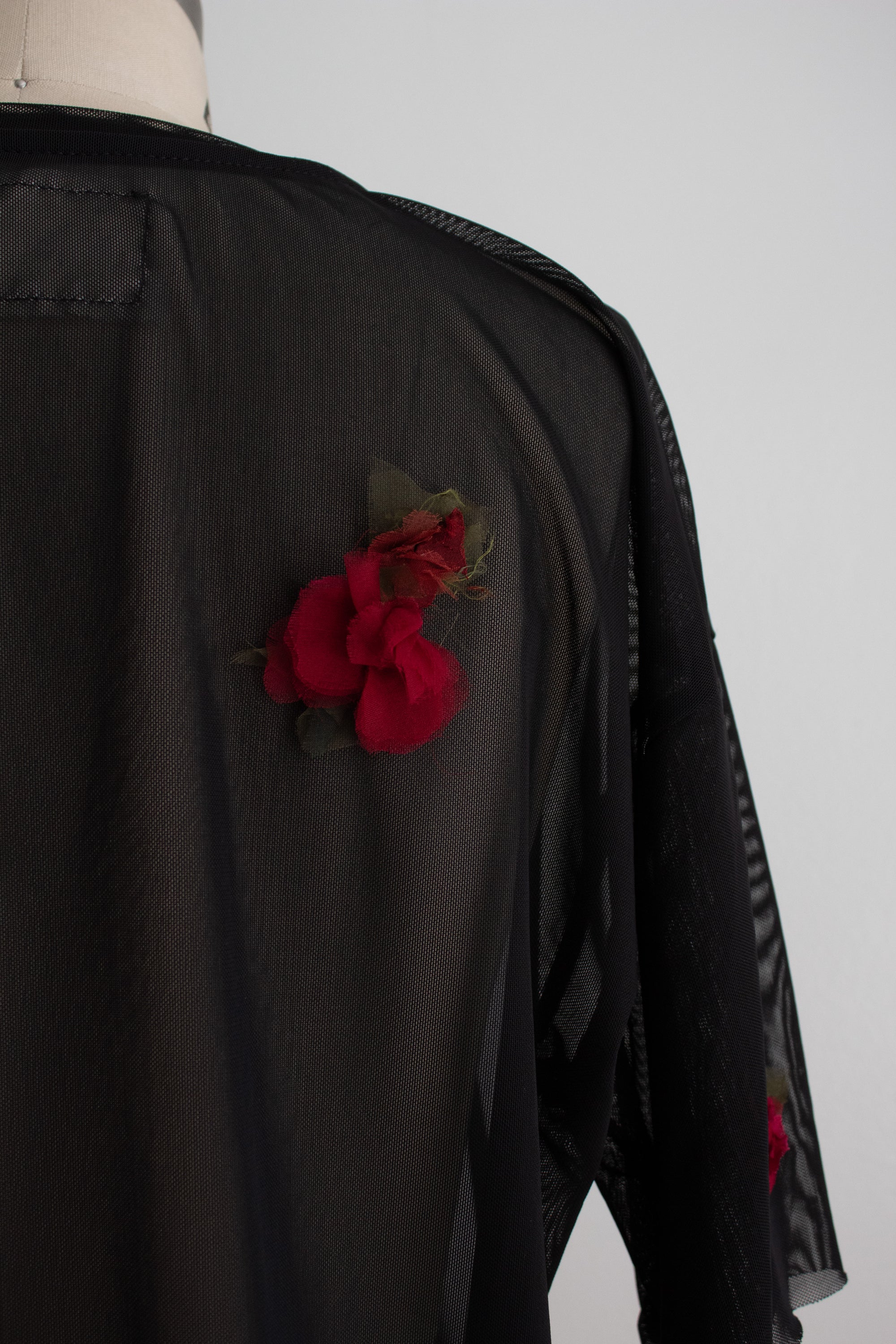 N° 94 crushed blooms oversized top - ume red