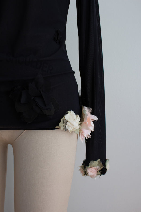 N° 72 flower arrangement fitted long sleeve - ame pink