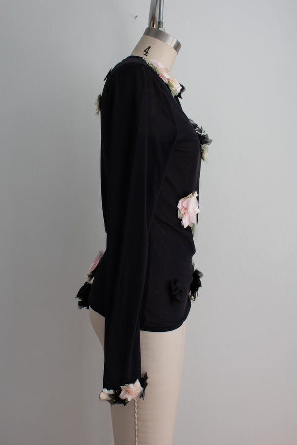 N° 72 flower arrangement fitted long sleeve - ame pink