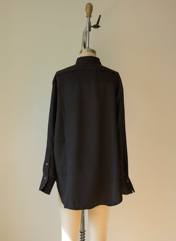 N° 225  embroidered paneled pinstripe haori overshirt 3 -  S