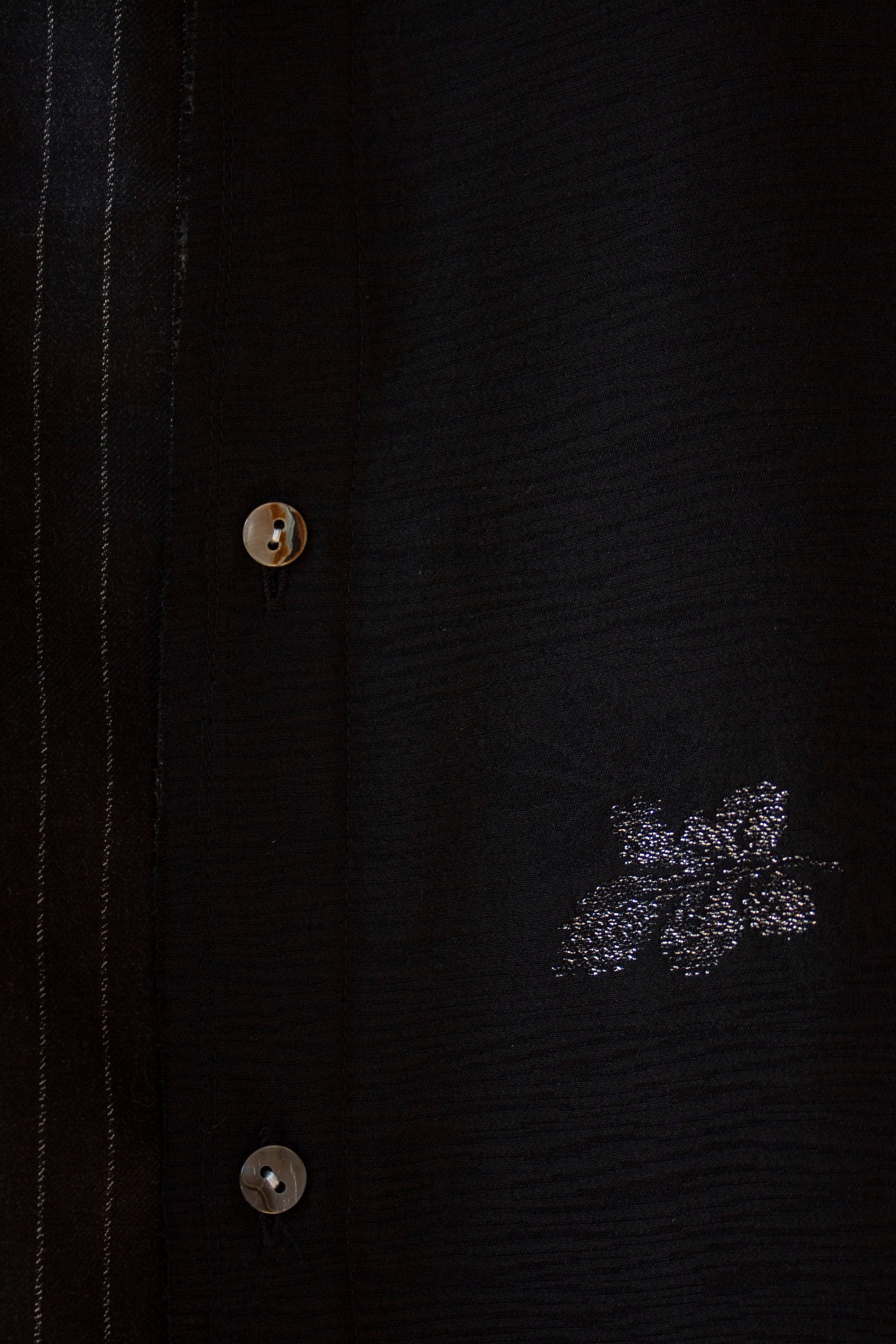 N° 225  embroidered paneled pinstripe haori overshirt 3 -  S