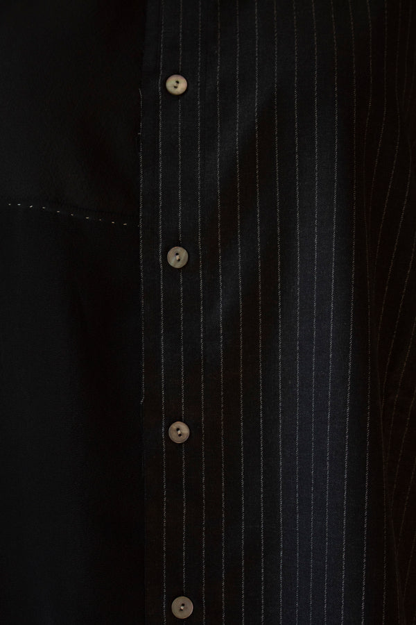 N° 225  sakura paneled pinstripe haori overshirt 2 -  M