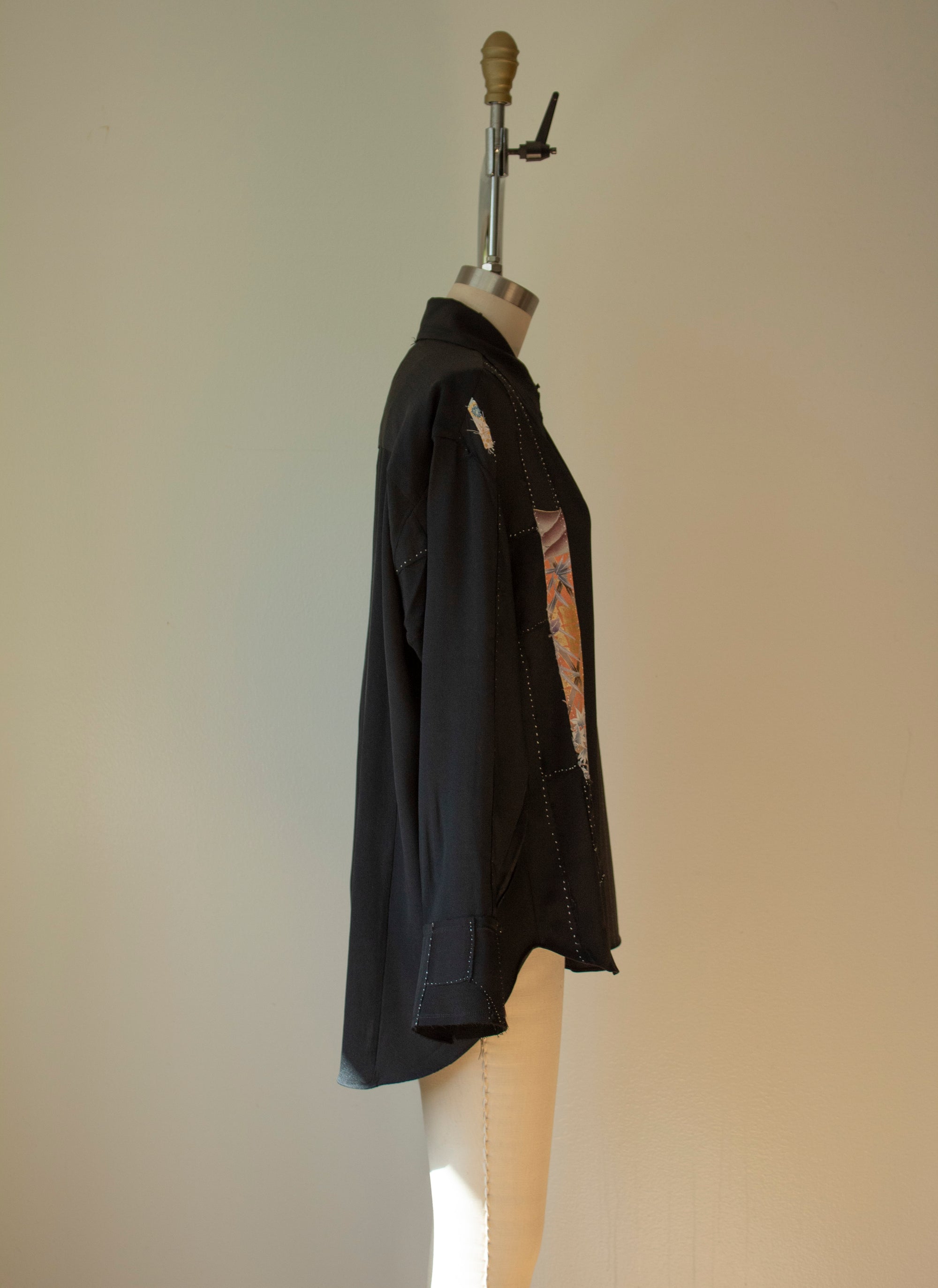 N° 225  hand-stitched maple kimono overshirt 5 -  S