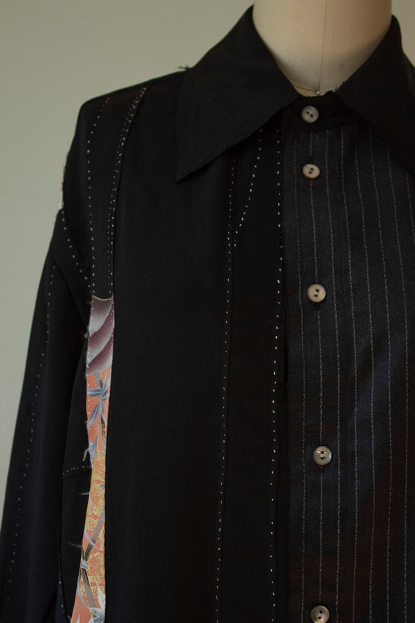 N° 225  hand-stitched maple kimono overshirt 5 -  S