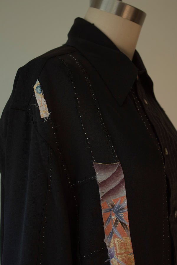 N° 225  hand-stitched maple kimono overshirt 5 -  S