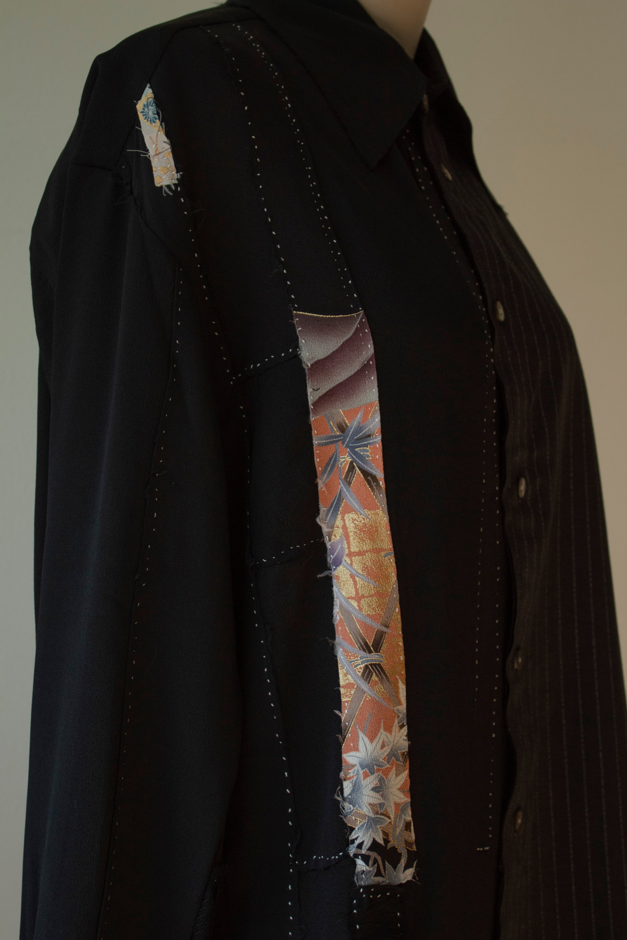 N° 225  hand-stitched maple kimono overshirt 5 -  S