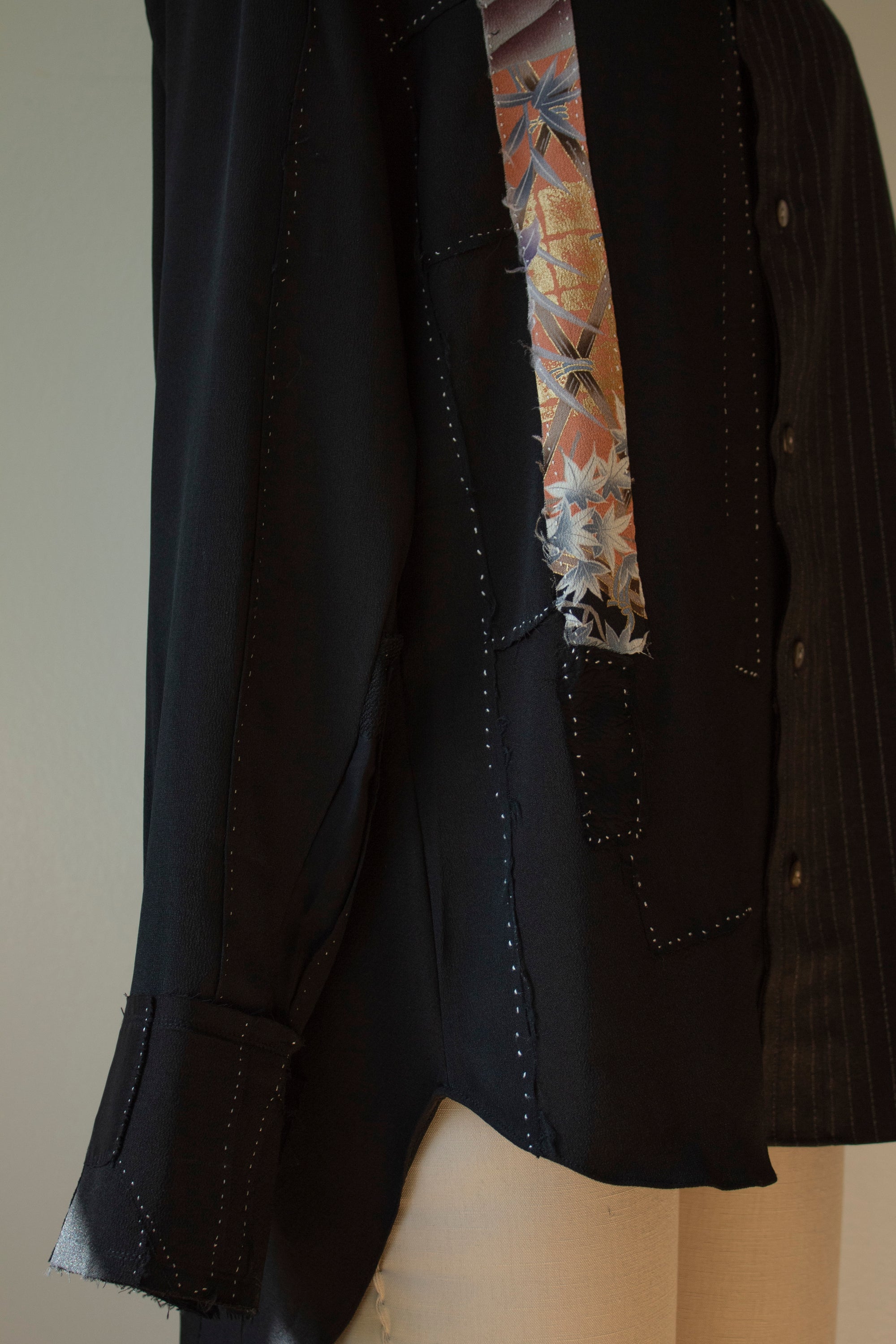 N° 225  hand-stitched maple kimono overshirt 5 -  S