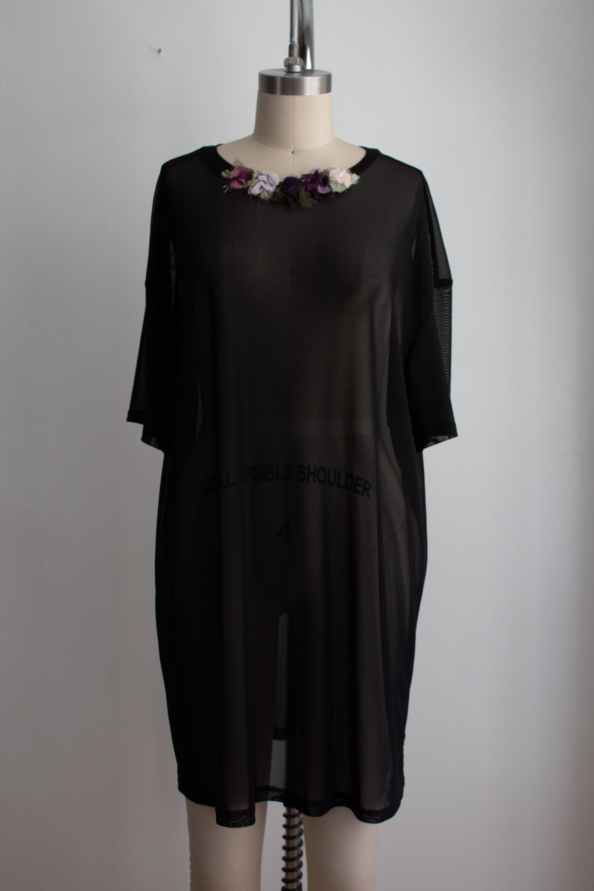N° 71 collar flowers dress - nasu eggplant