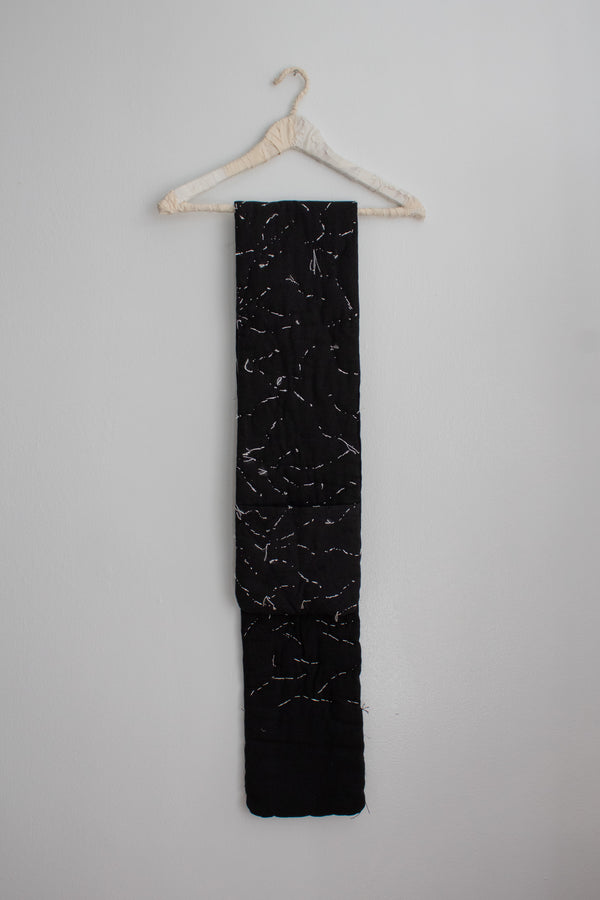 N° 123 constellation scarf - dense stitching - sumi black