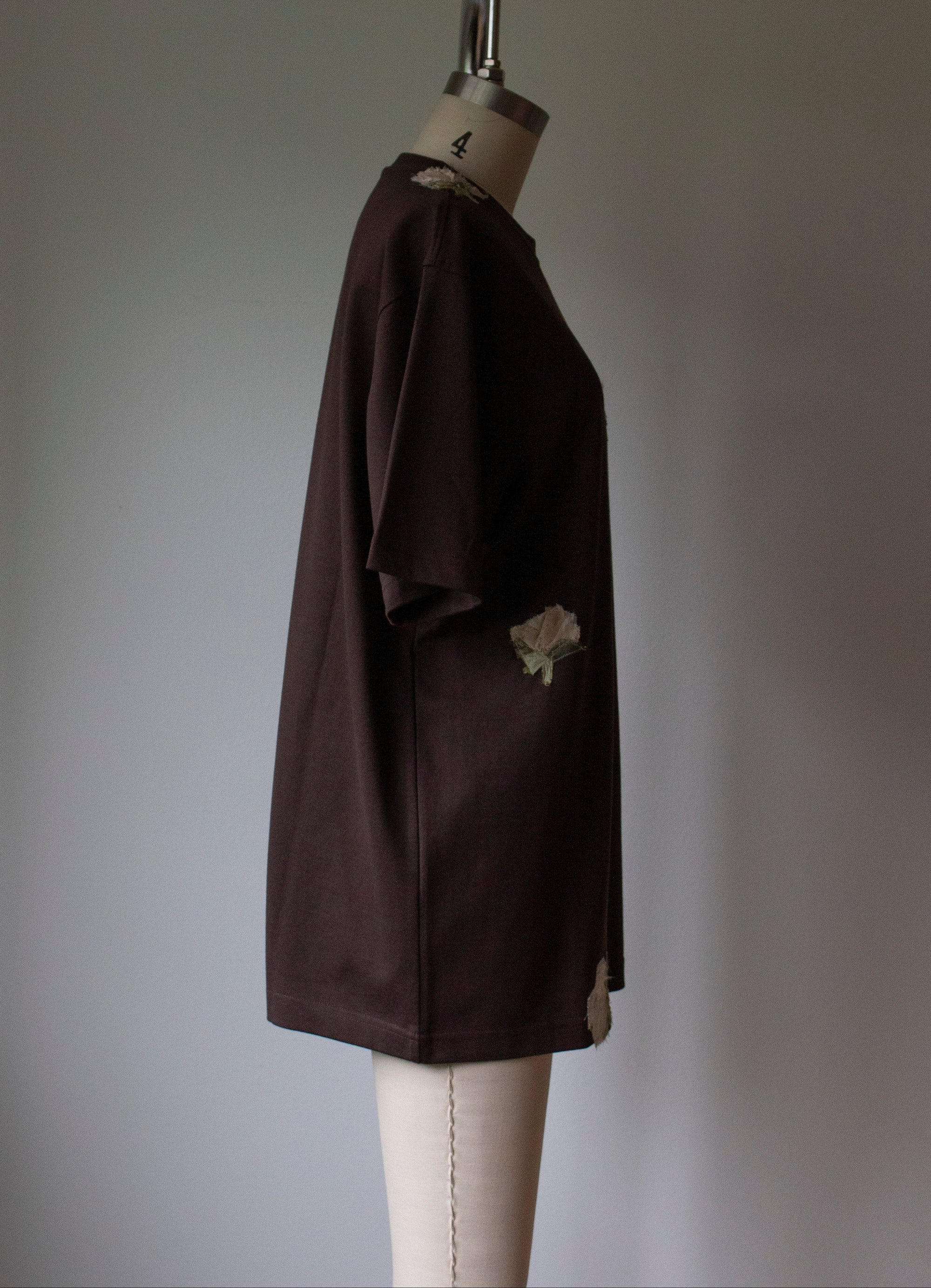 N° 285 multi-pressed flower heavyweight T-shirt - choco brown - S, M, L, XL