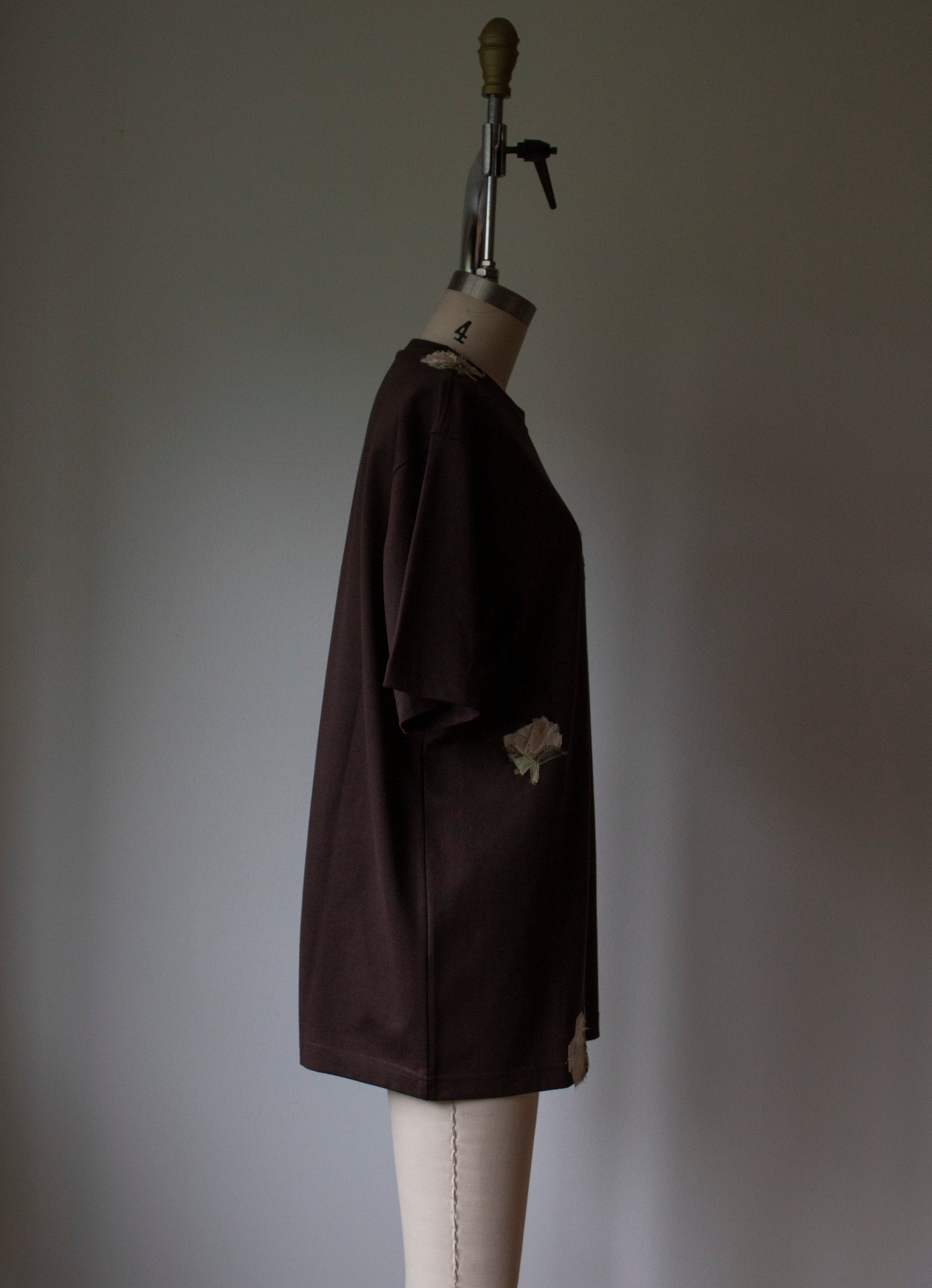 N° 285 multi pressed flower heavyweight t-shirt - choco brown - S, M, L, XL