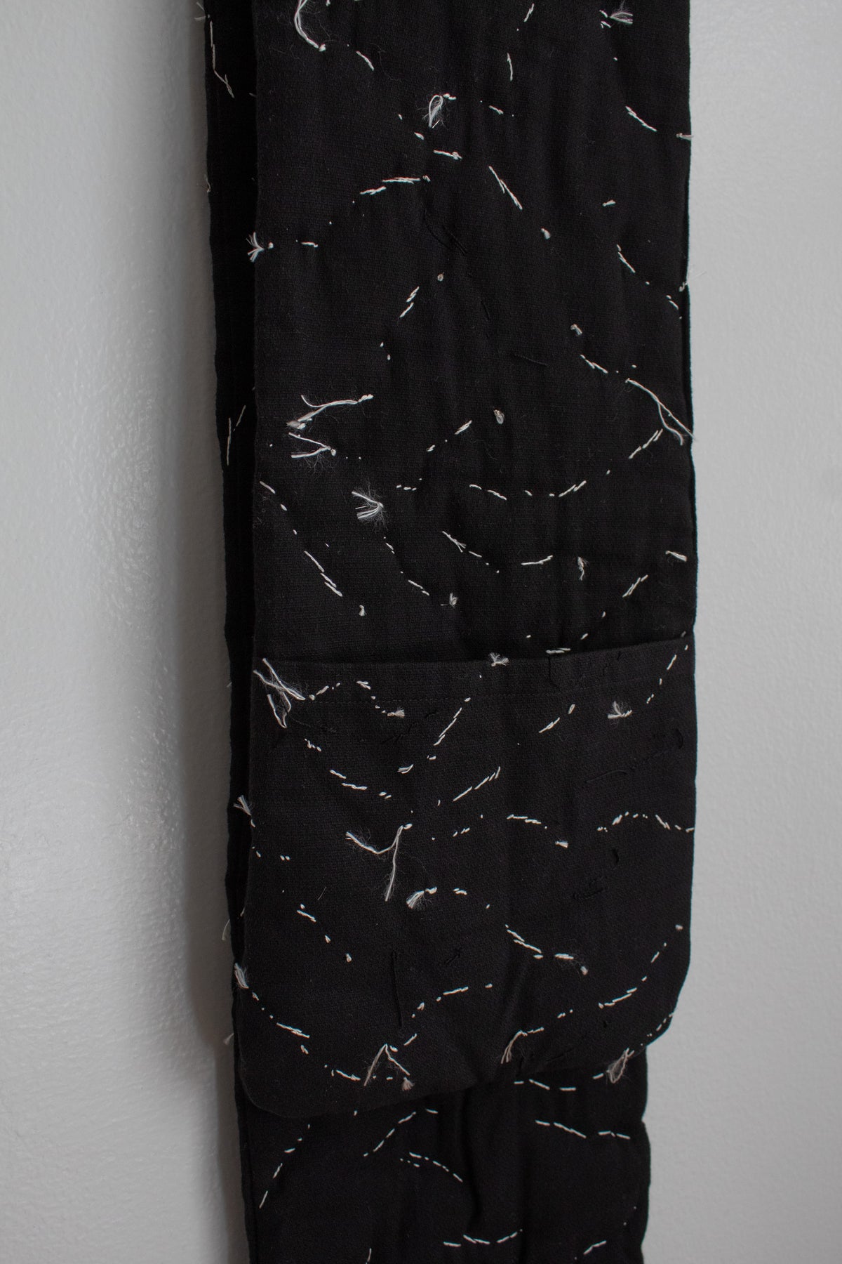 N° 123 constellation scarf - dense stitching - sumi black