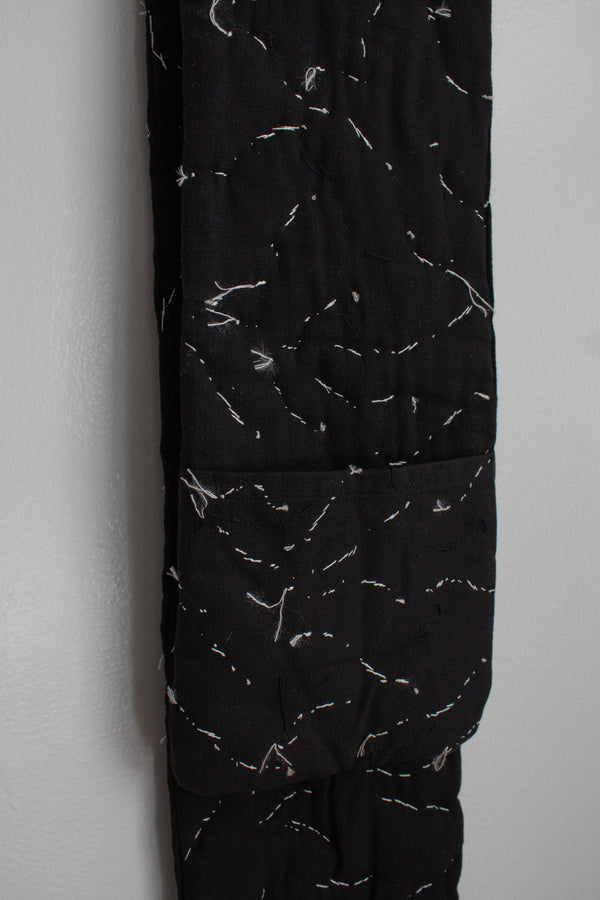N° 123 constellation scarf - dense stitching - sumi black