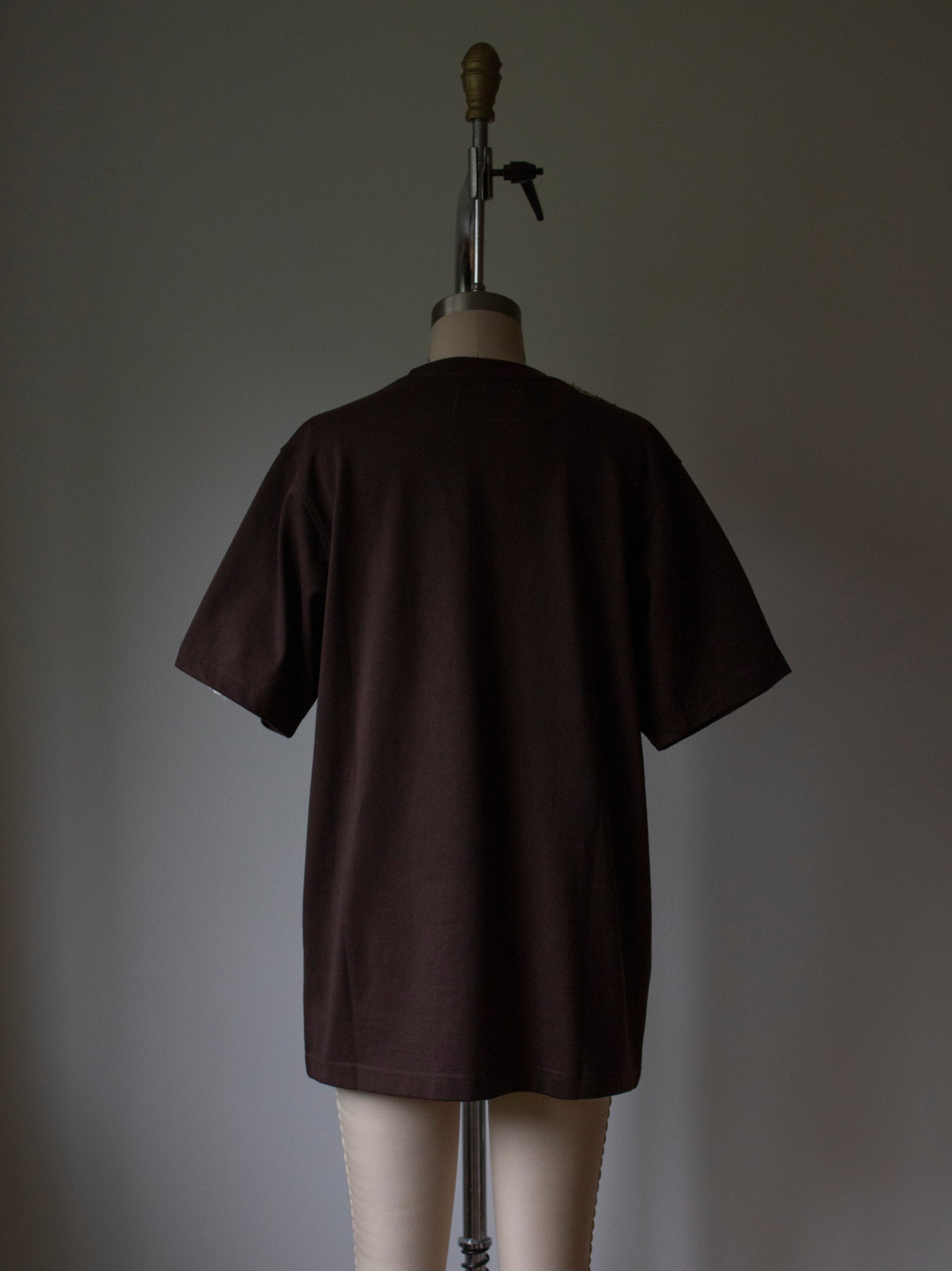 N° 285 multi pressed flower heavyweight t-shirt - choco brown - S, M, L, XL