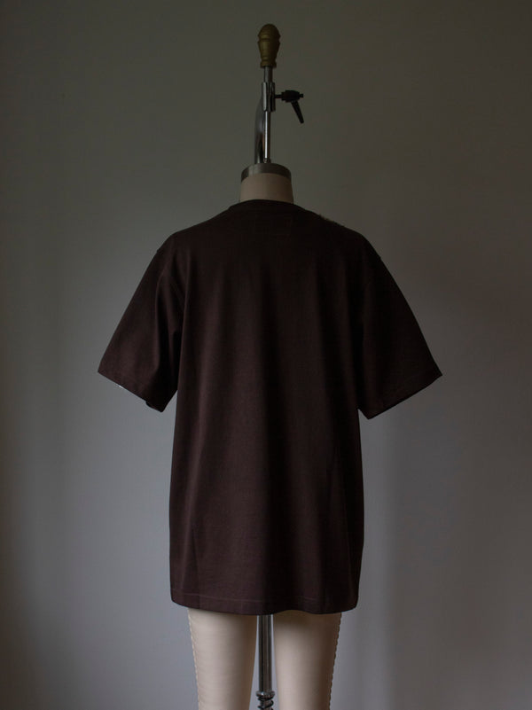 N° 285 multi pressed flower heavyweight t-shirt - choco brown - S, M, L, XL